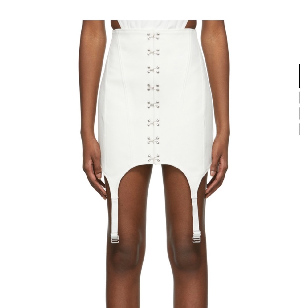 Dion lee white corset garter skirt